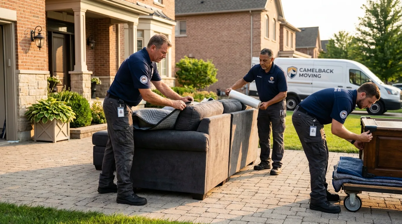 Large estate moving crew wrapping furniture in Rector, AR